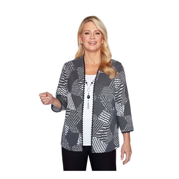 Alfred Dunner Riverside Drive Textured 2 for 1 Top Detachable Necklace Sz XL NWT - Picture 1 of 9